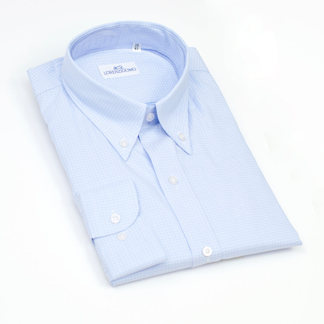 Camicia azzurra regular collo button down 4198