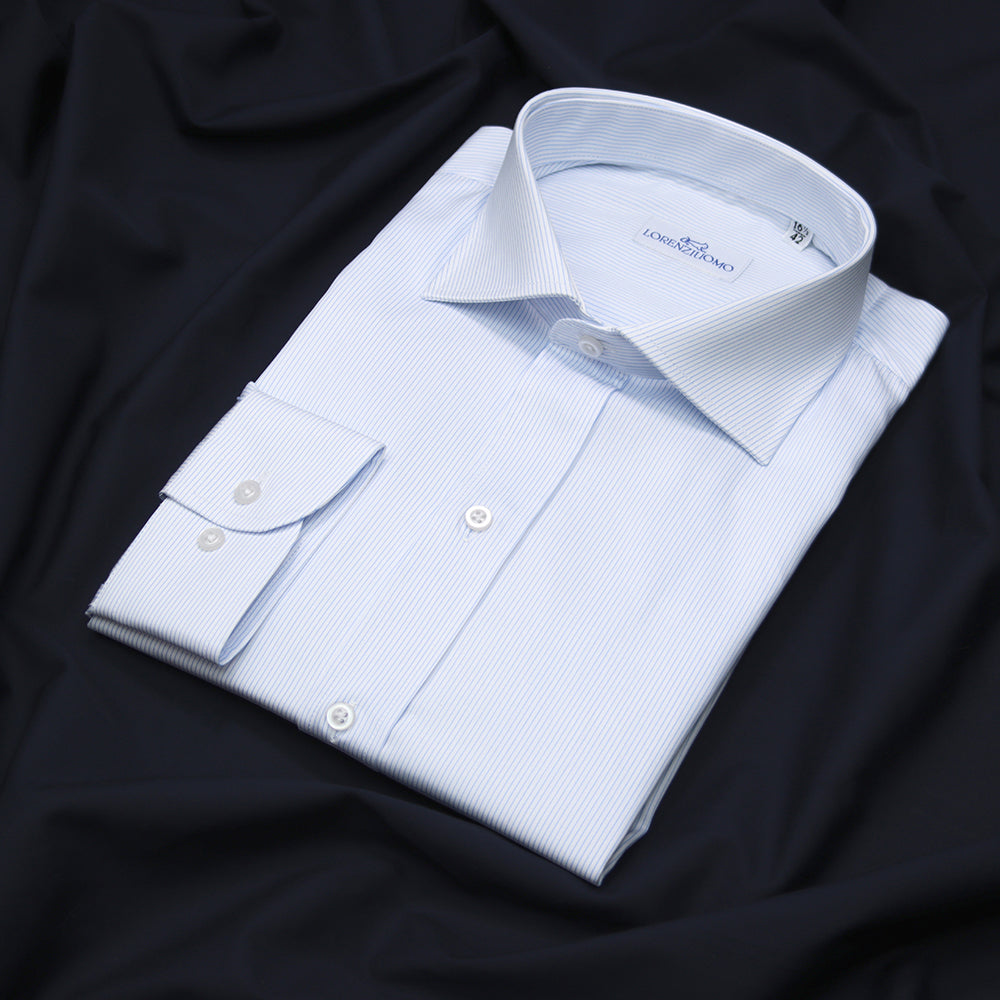 Camicia Atelier bianca a righe azzurre 4091