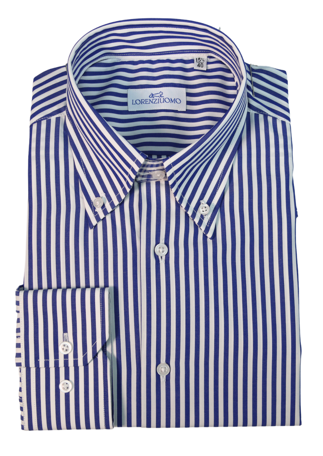 Camicia blu slim collo button down 4633