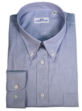 Carica l&#39;immagine nel visualizzatore di Gallery, Camicia a quadretti azzurra regular collo button down 4670
