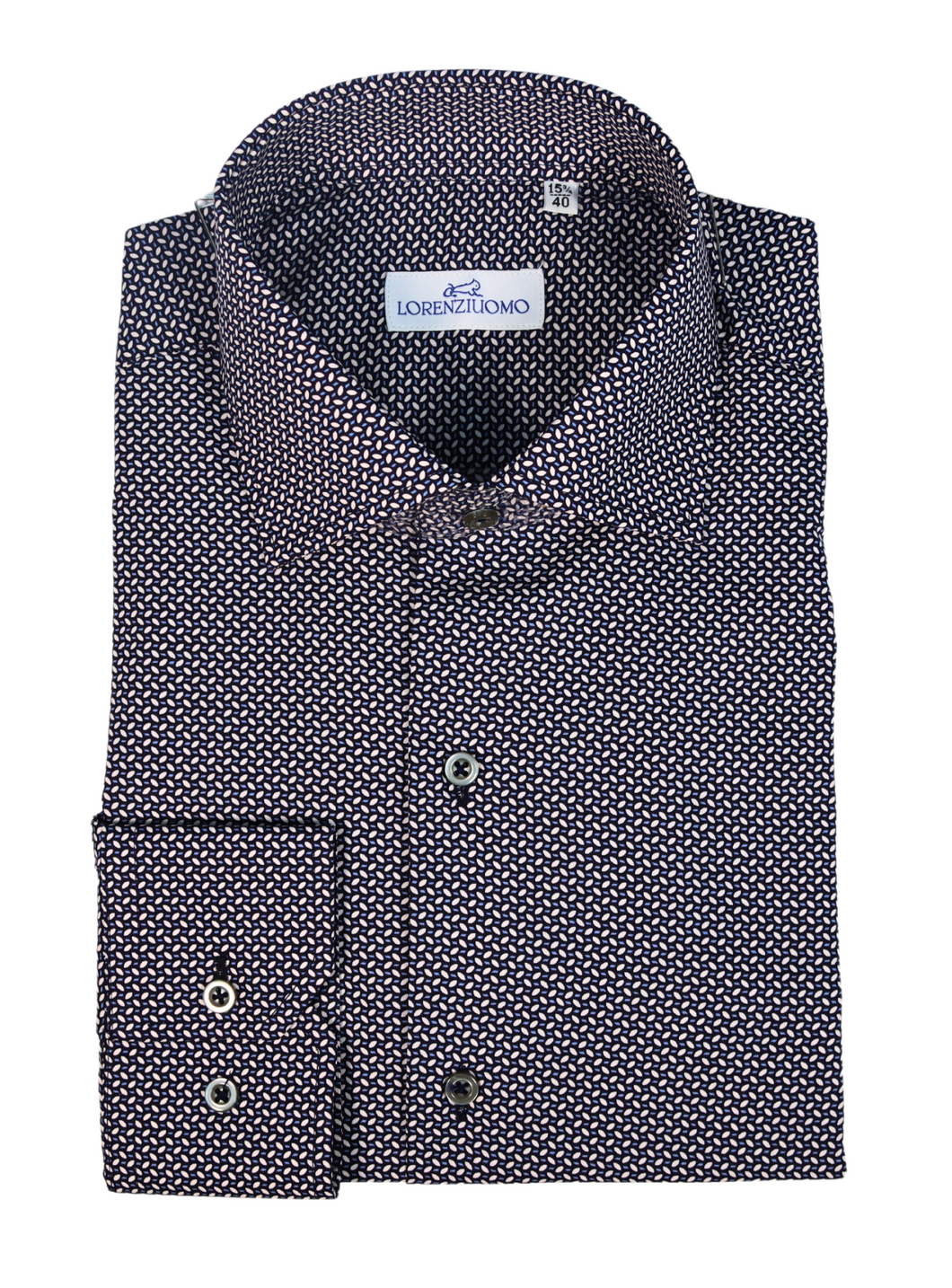 Camicia in fantasia slim collo francese 4655