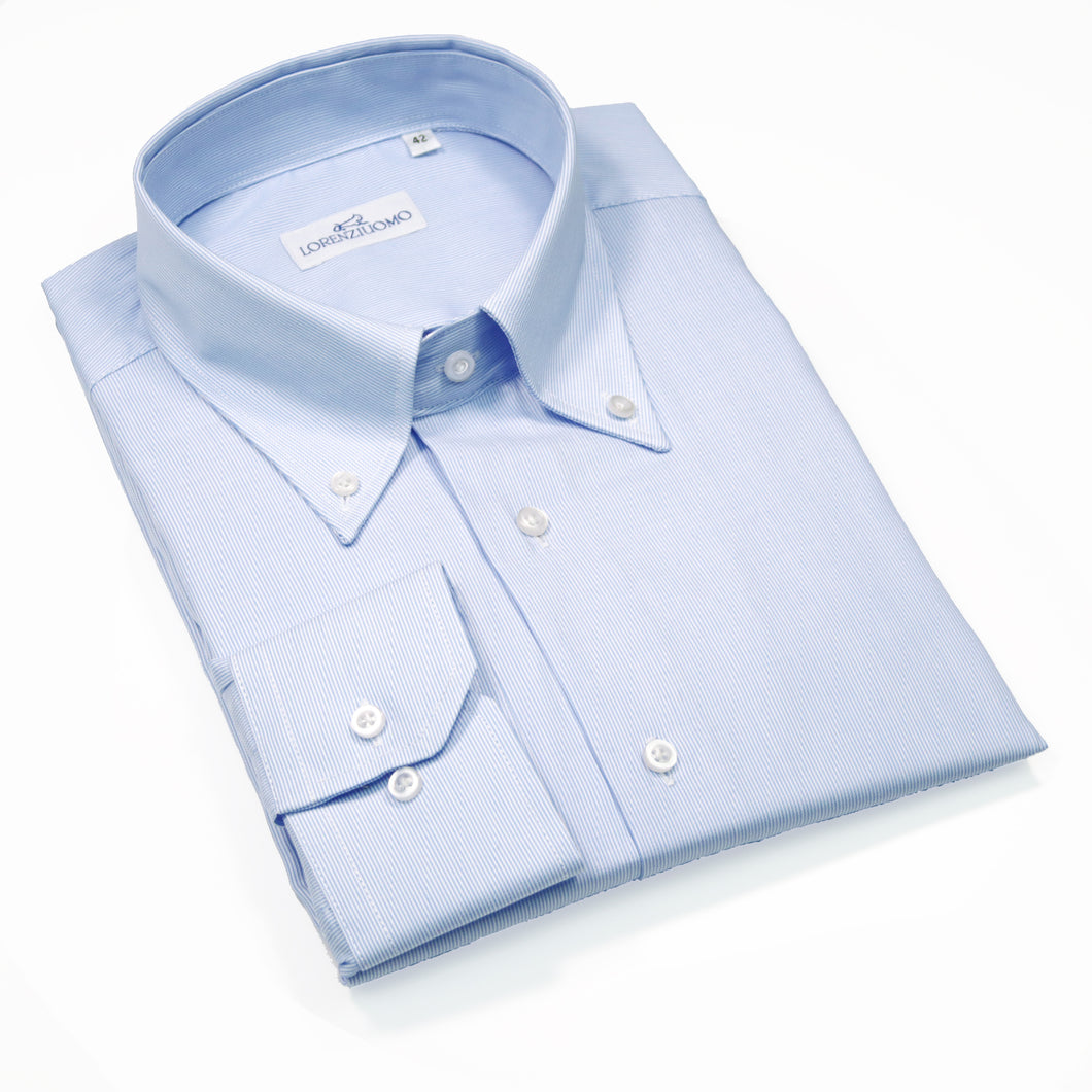 2023 Camicia azzurra slim collo bottondown 4374
