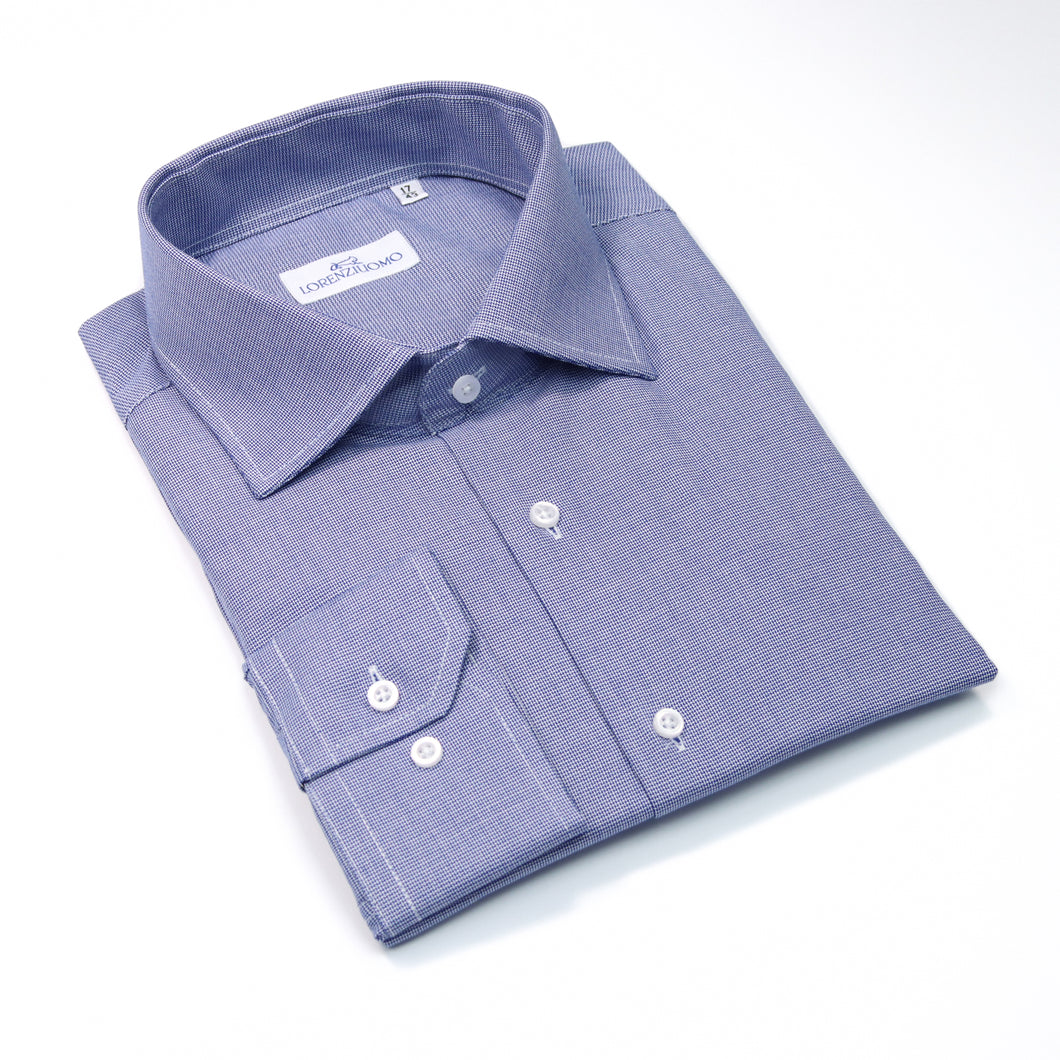 2023 Camicia blu slim collo francese 4389