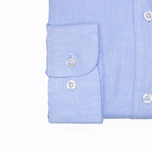 Carica l&#39;immagine nel visualizzatore di Gallery, Camicia in lino azzurra regular collo coreana 4554
