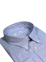 Carica l&#39;immagine nel visualizzatore di Gallery, Camicia a quadretti azzurra regular collo button down 4670
