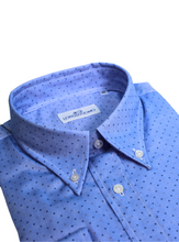 Carica l&#39;immagine nel visualizzatore di Gallery, Camicia in fantasia azzurra regular collo button down 4672
