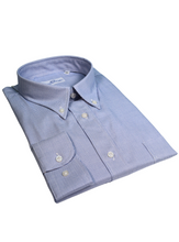 Carica l&#39;immagine nel visualizzatore di Gallery, Camicia a quadretti azzurra regular collo button down 4670
