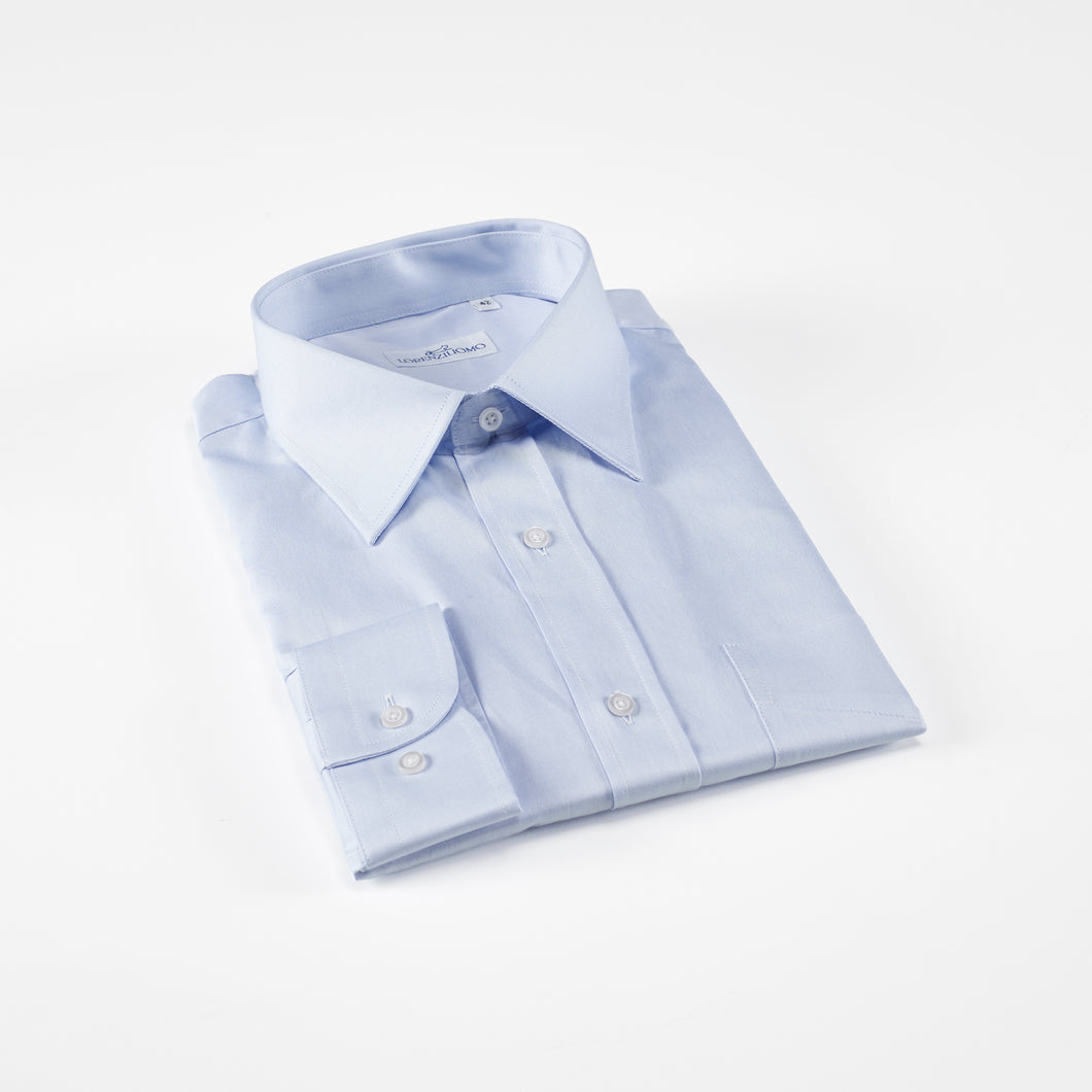 Camicia bluette regular collo classico con taschino 4054