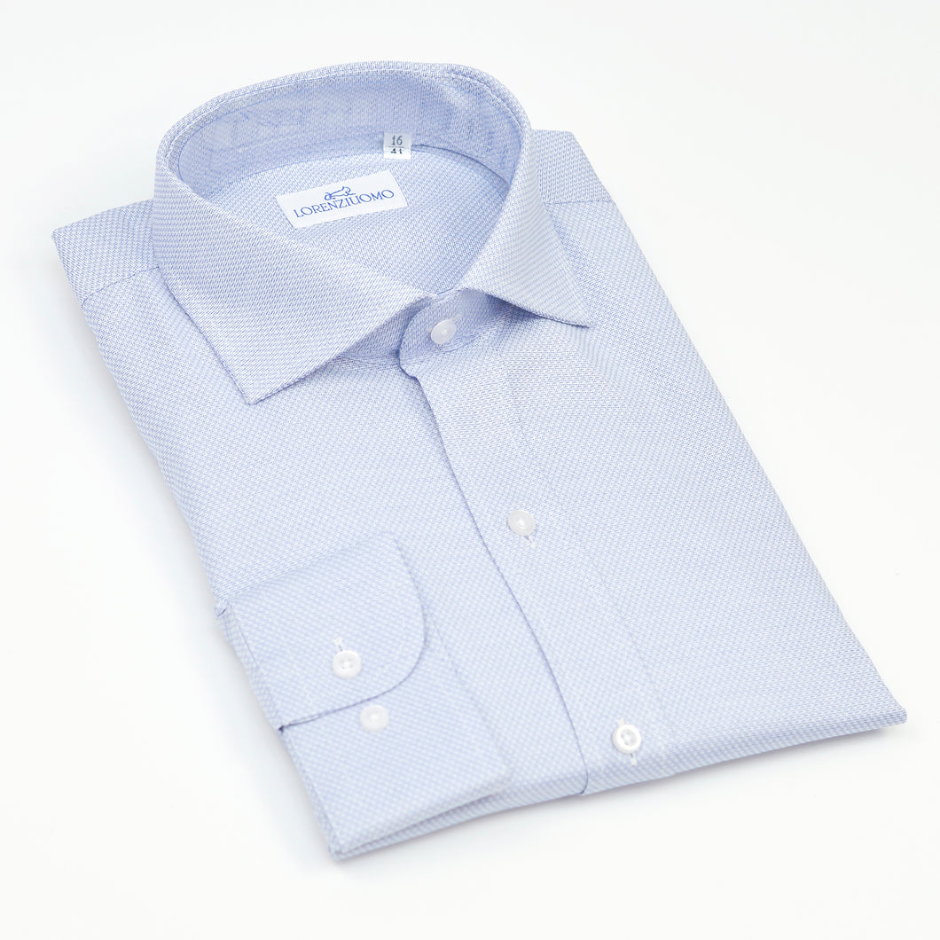 Camicia blu regular collo alla francese 4232