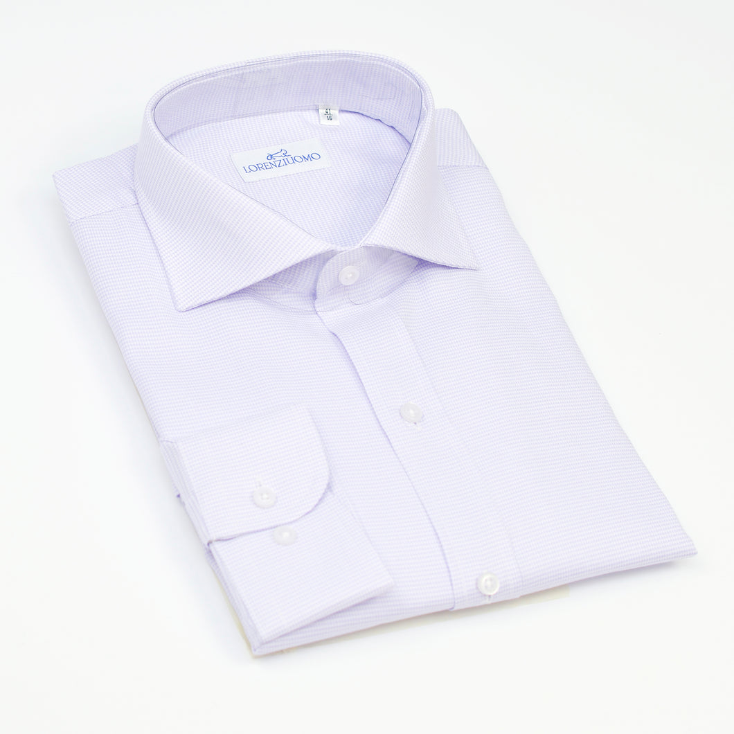 2023 Camicia lilla regular collo alla francese senza taschino 4233
