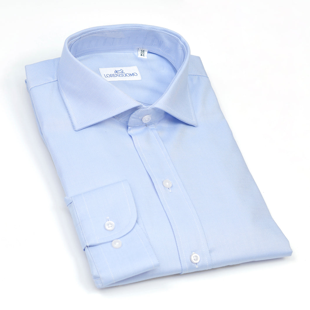 Camicia azzurra regular collo alla francese 4241