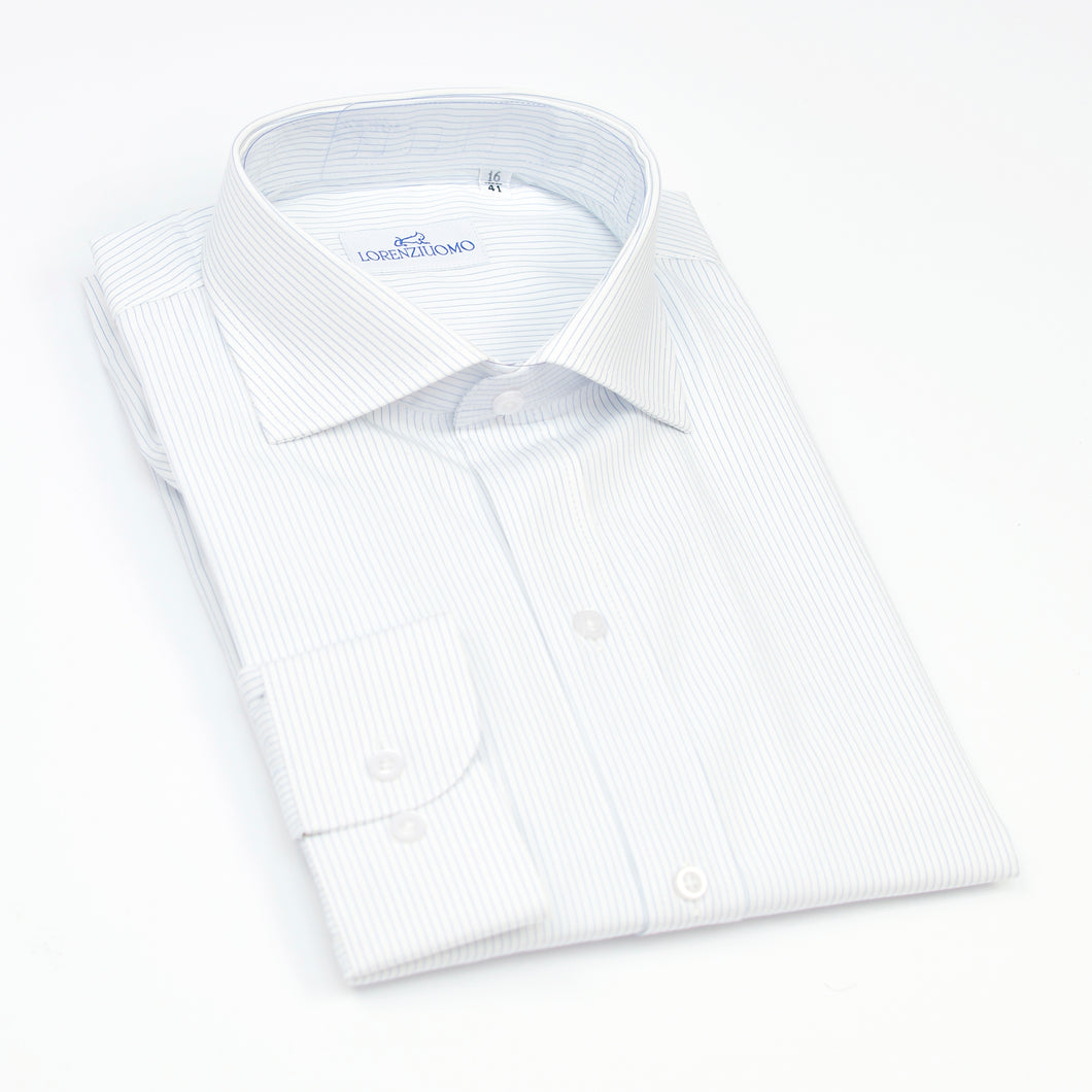 Camicia azzurra regular collo alla francese 4247