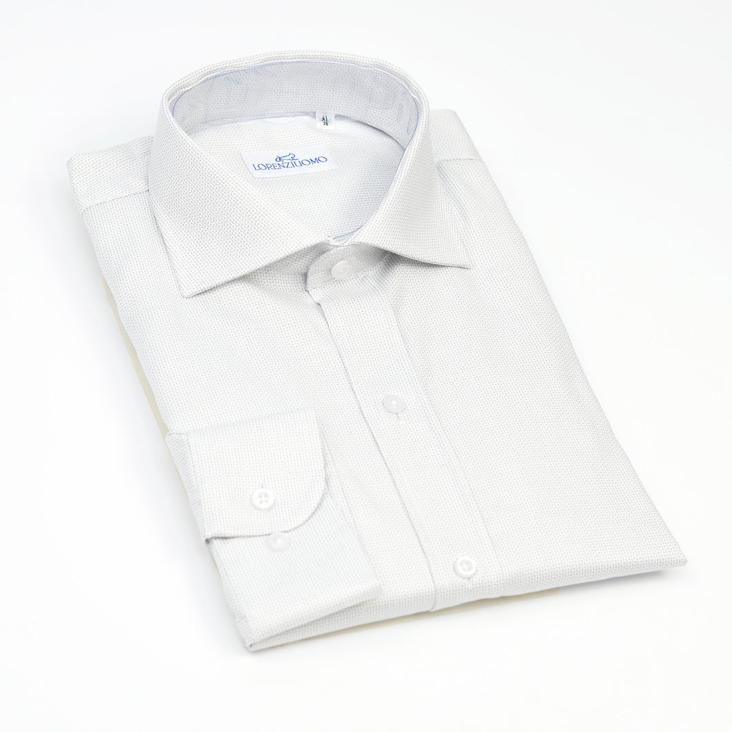 Camicia grigia regular collo alla francese 4249