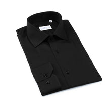 Carica l&#39;immagine nel visualizzatore di Gallery, Camicia nera slim collo francese 4597
