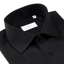 Carica l&#39;immagine nel visualizzatore di Gallery, Camicia nera slim collo francese 4597
