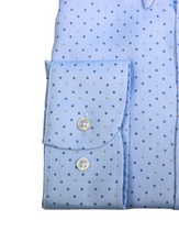 Carica l&#39;immagine nel visualizzatore di Gallery, Camicia in fantasia azzurra regular collo button down 4673

