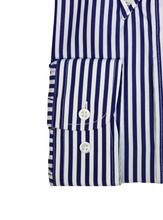 Carica l&#39;immagine nel visualizzatore di Gallery, Camicia a righe blu regular collo button down 4669
