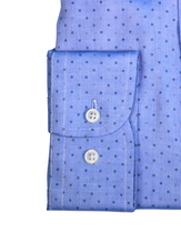 Carica l&#39;immagine nel visualizzatore di Gallery, Camicia in fantasia azzurra regular collo button down 4672
