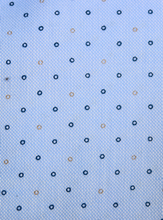 Carica l&#39;immagine nel visualizzatore di Gallery, Camicia in fantasia azzurra regular collo button down 4673

