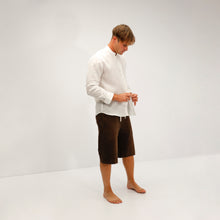 Carica l&#39;immagine nel visualizzatore di Gallery, Camicia in lino bianca regular collo coreana 4552
