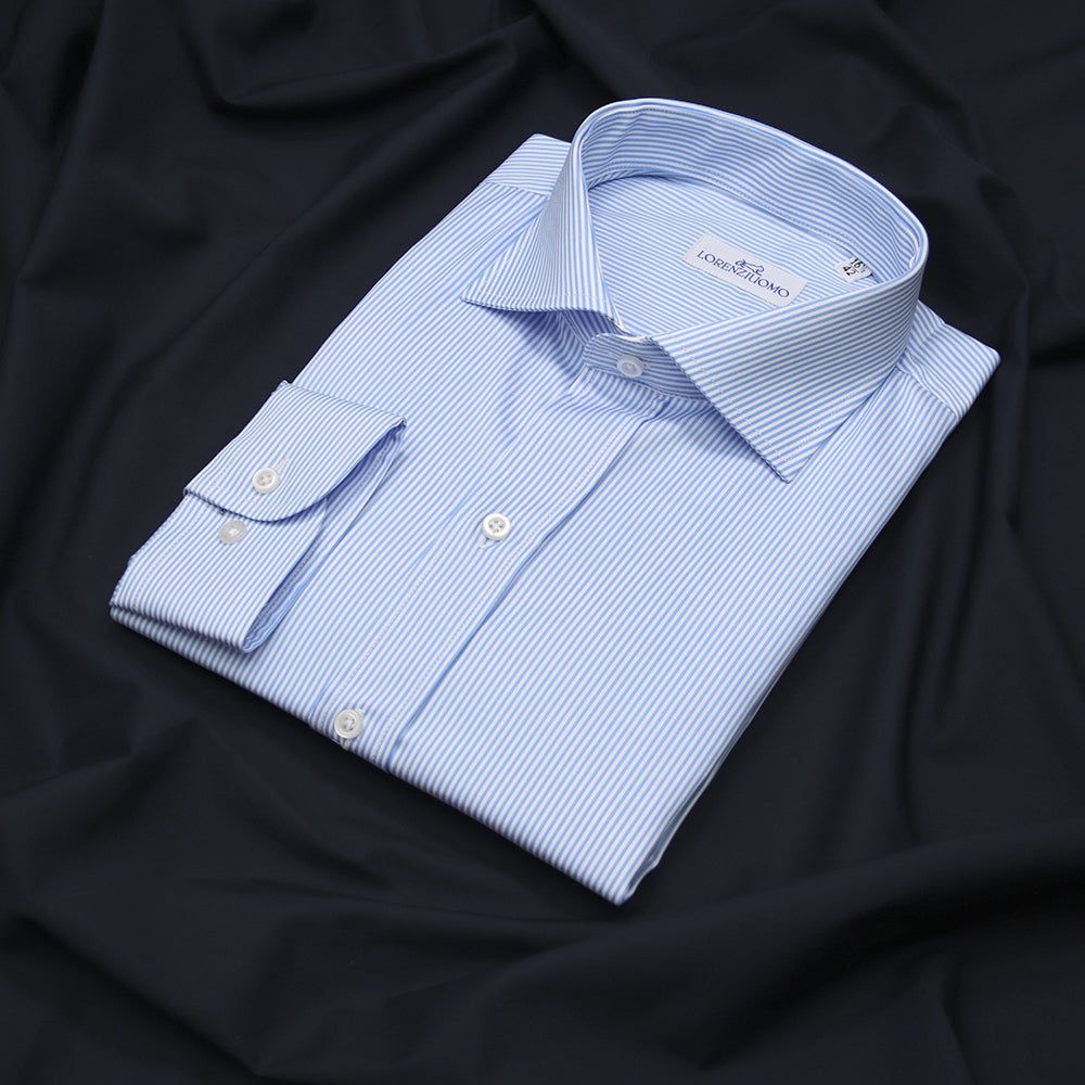 Camicia Atelier a righe azzurre e bianche 4095