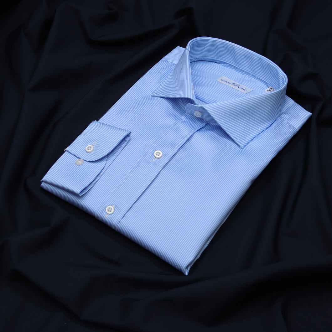 Camicia Atelier azzurra a righe bianche 4096