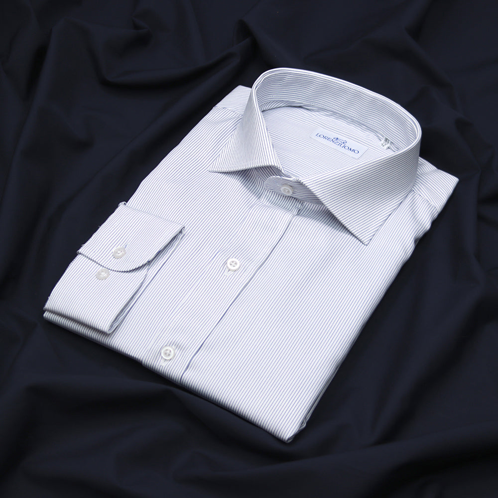 Camicia Atelier bianca a righe blu 4090