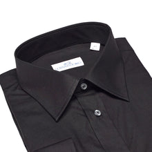 Carica l&#39;immagine nel visualizzatore di Gallery, Camicia nera regular collo classico con taschino 1500
