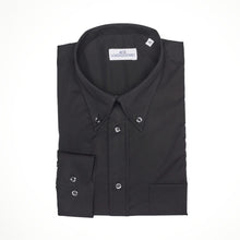 Carica l&#39;immagine nel visualizzatore di Gallery, Camicia nera regular collo bottondown con taschino 1721

