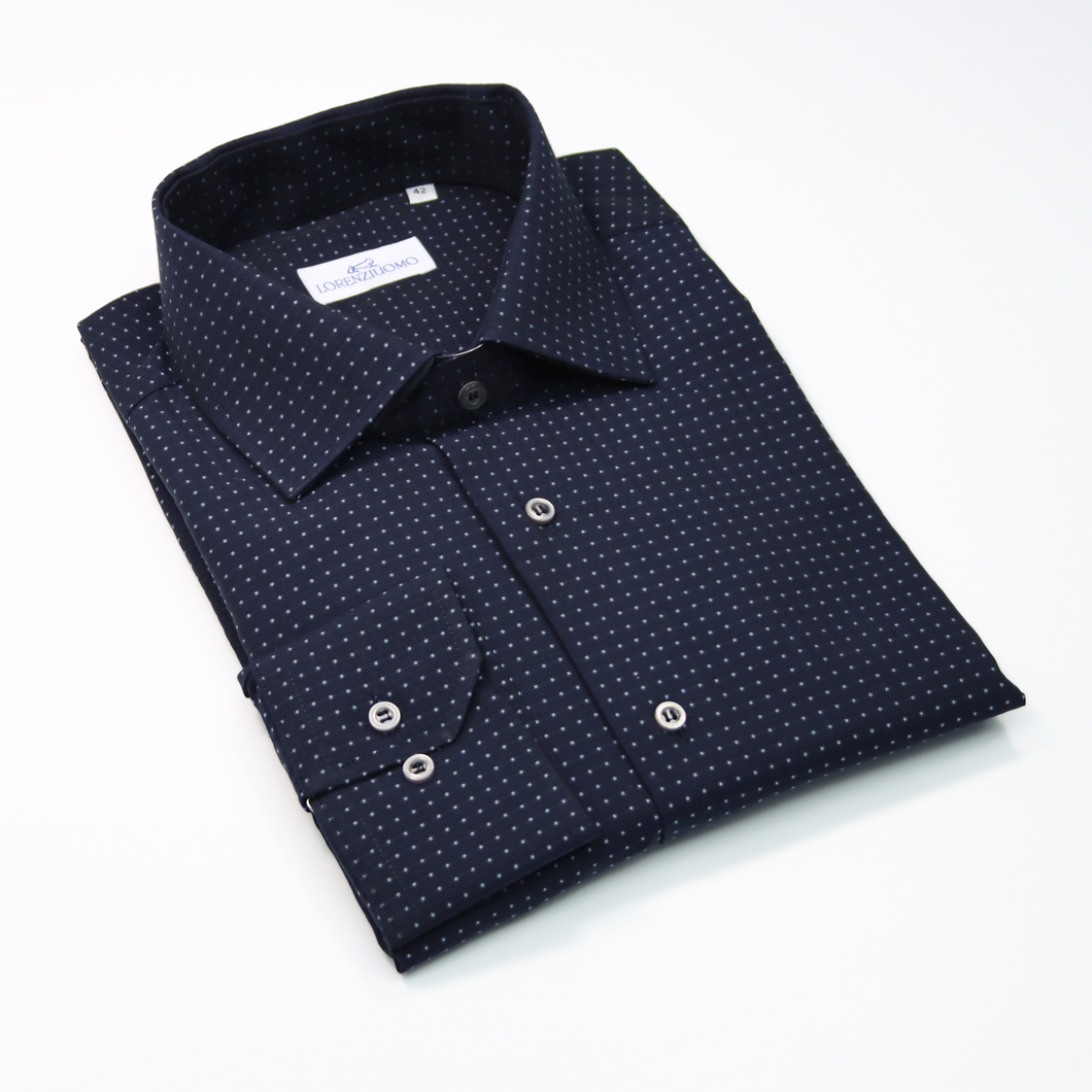 2023 Camicia blu slim collo francese 4400