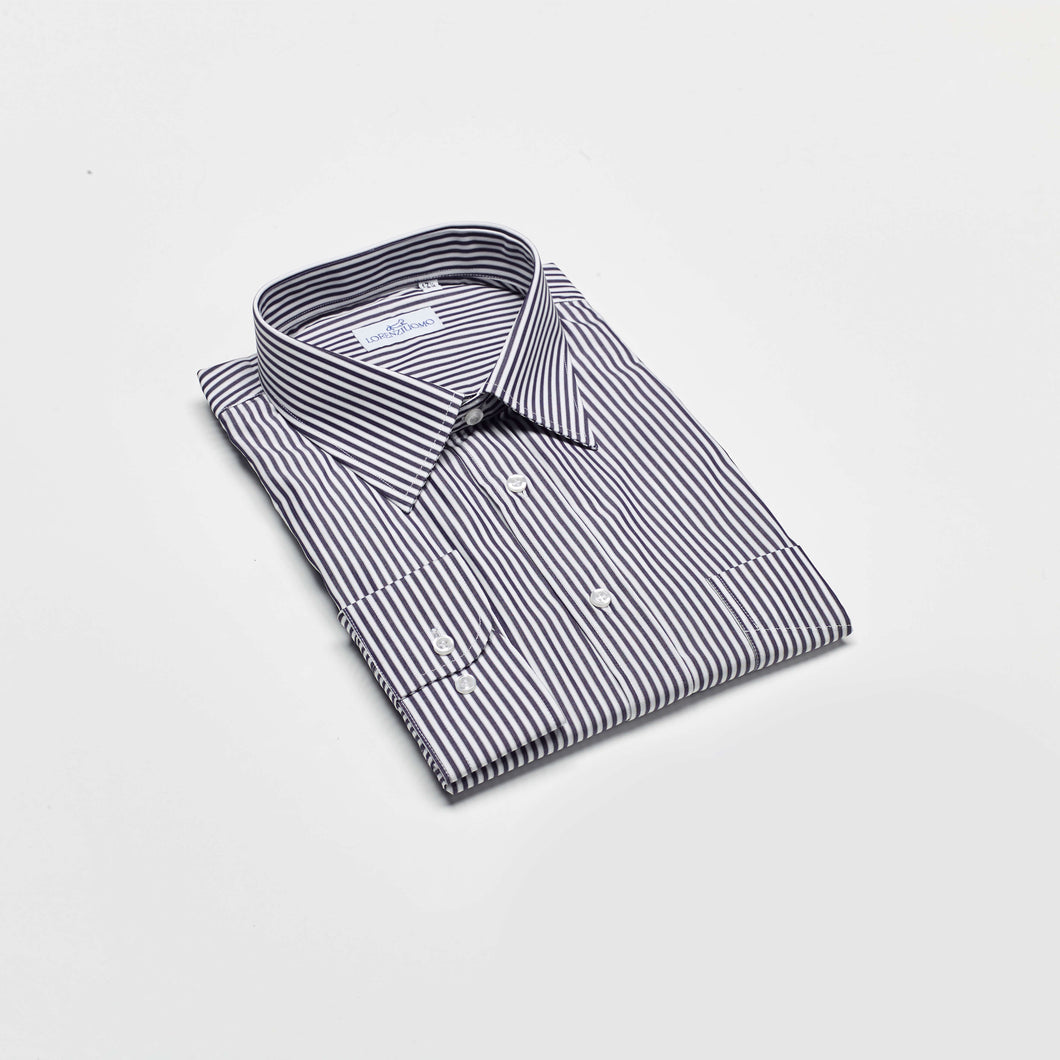 Camicia blu regular collo classico con taschino 2685