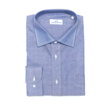 Carica l&#39;immagine nel visualizzatore di Gallery, Camicia bluette regular collo francese con taschino 2711
