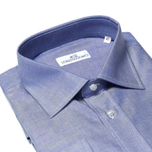 Carica l&#39;immagine nel visualizzatore di Gallery, Camicia bluette regular collo francese con taschino 2711
