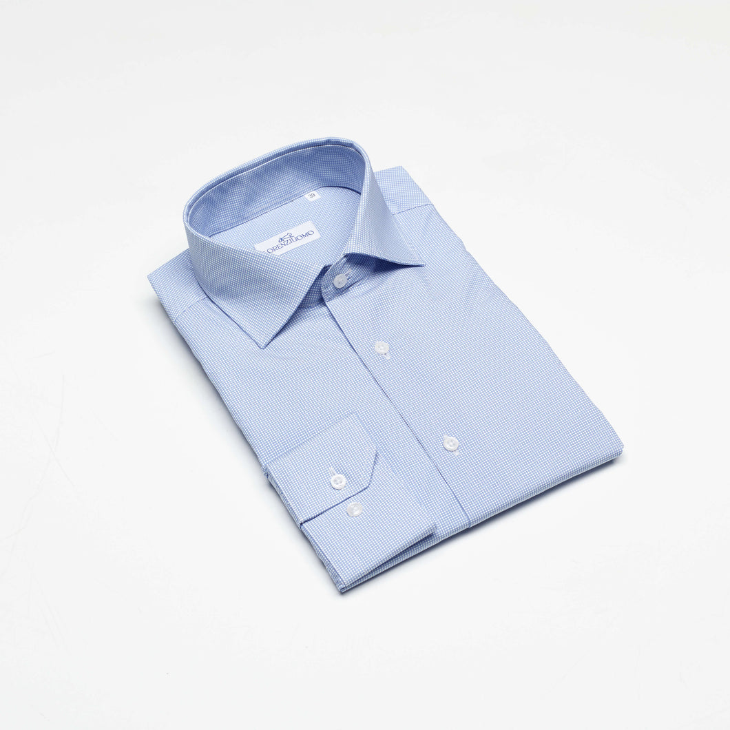 Camicia azzurra slim collo francese 3439