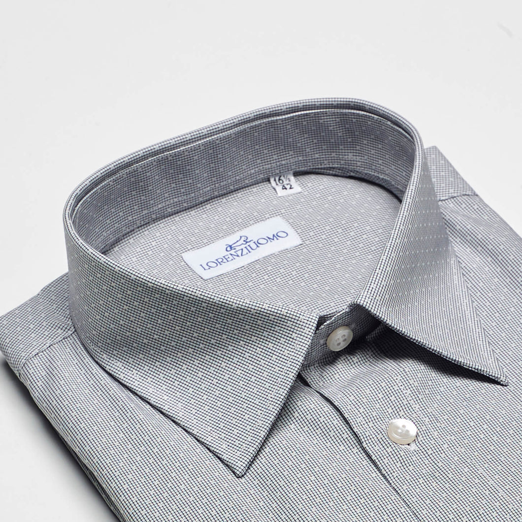 Camicia grigia regular collo classico con taschino 3498