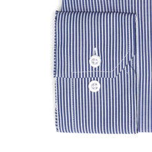 Carica l&#39;immagine nel visualizzatore di Gallery, Camicia blu slim collo francese senza taschino 3660
