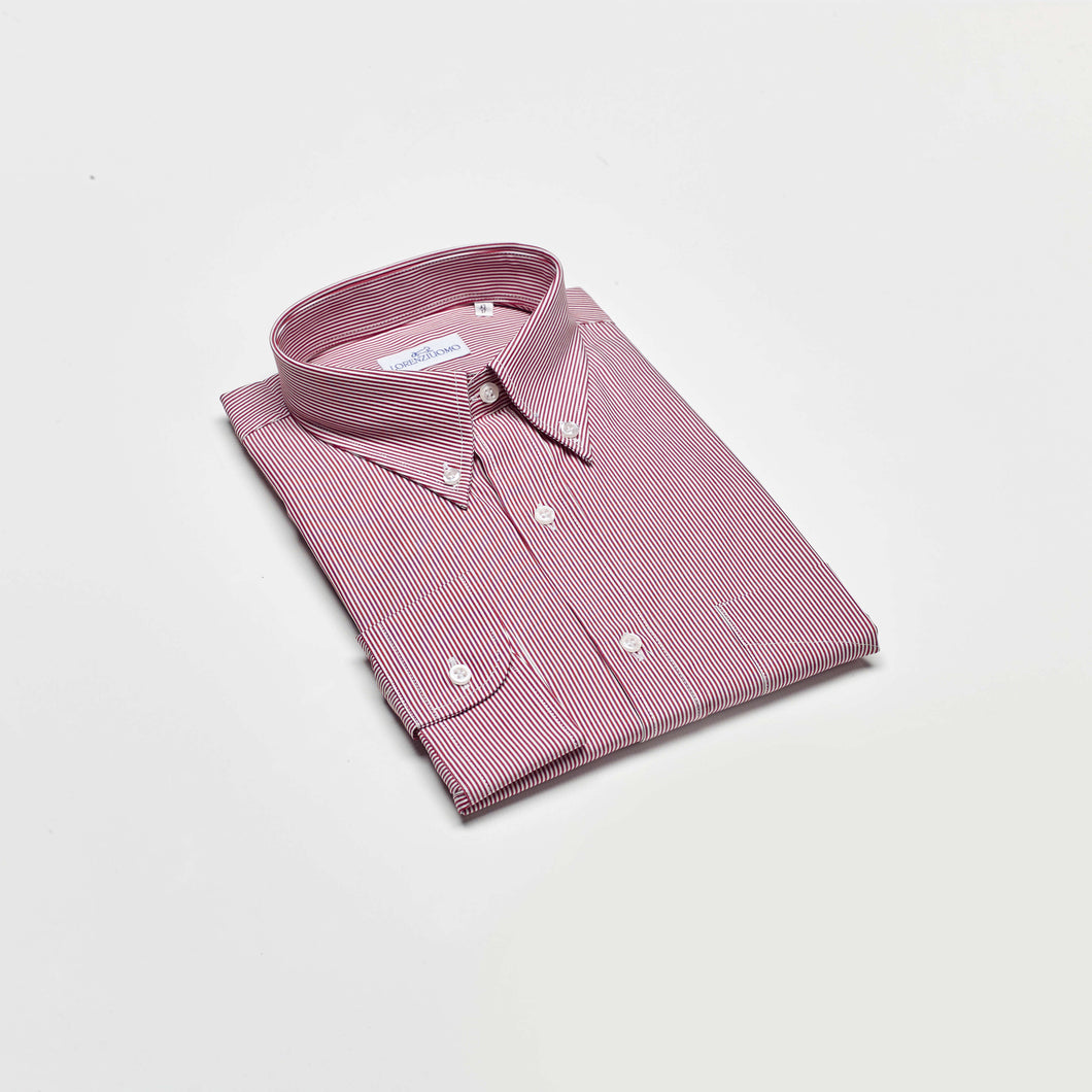 Camicia bordeaux regular collo bottondown 3703