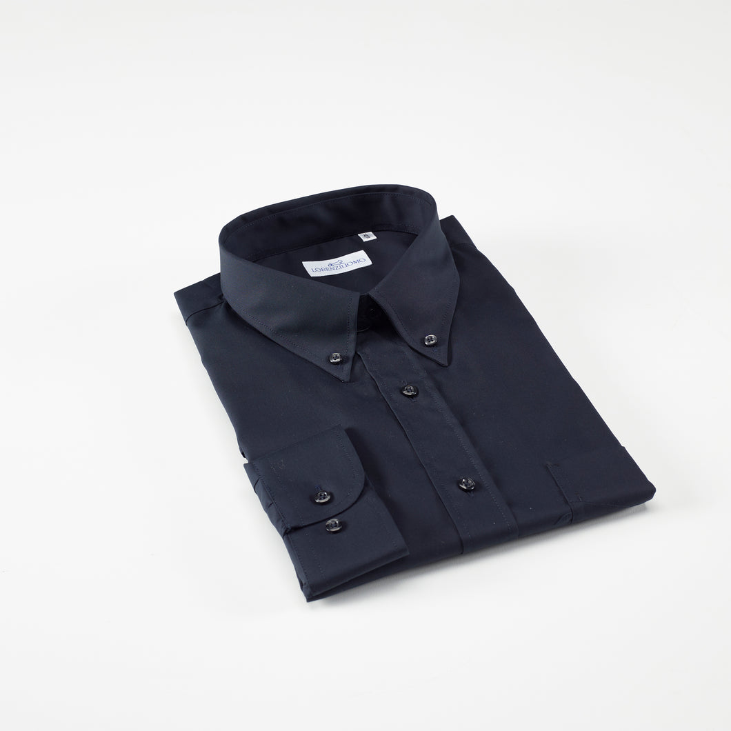 Camicia blu regular collo button down con taschino 4044