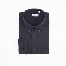 Carica l&#39;immagine nel visualizzatore di Gallery, Camicia nera regular collo bottondown con taschino 4045
