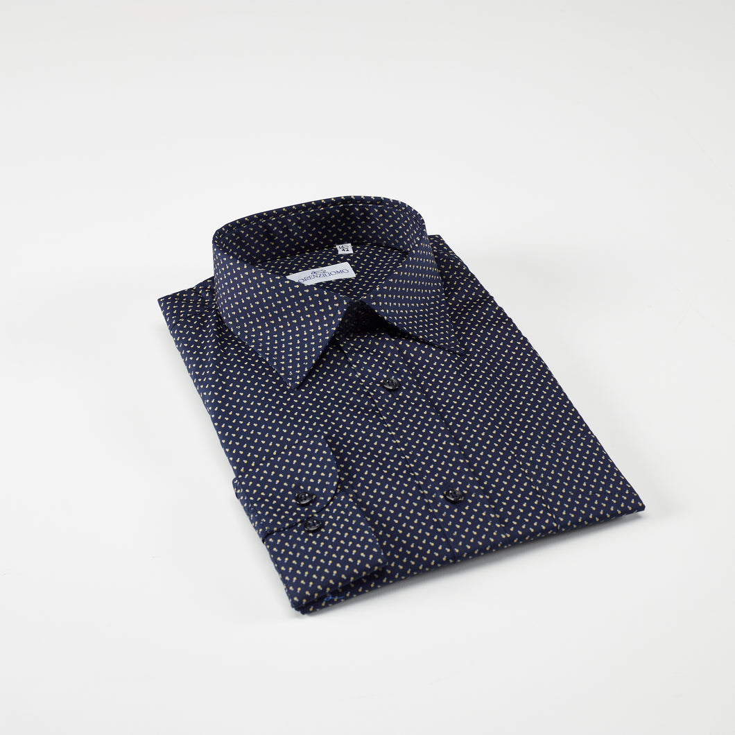 Camicia blu regular collo classico con taschino 4059