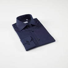Carica l&#39;immagine nel visualizzatore di Gallery, Camicia blu slim collo francese senza taschino 4070
