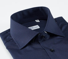 Carica l&#39;immagine nel visualizzatore di Gallery, Camicia blu slim collo francese senza taschino 4070
