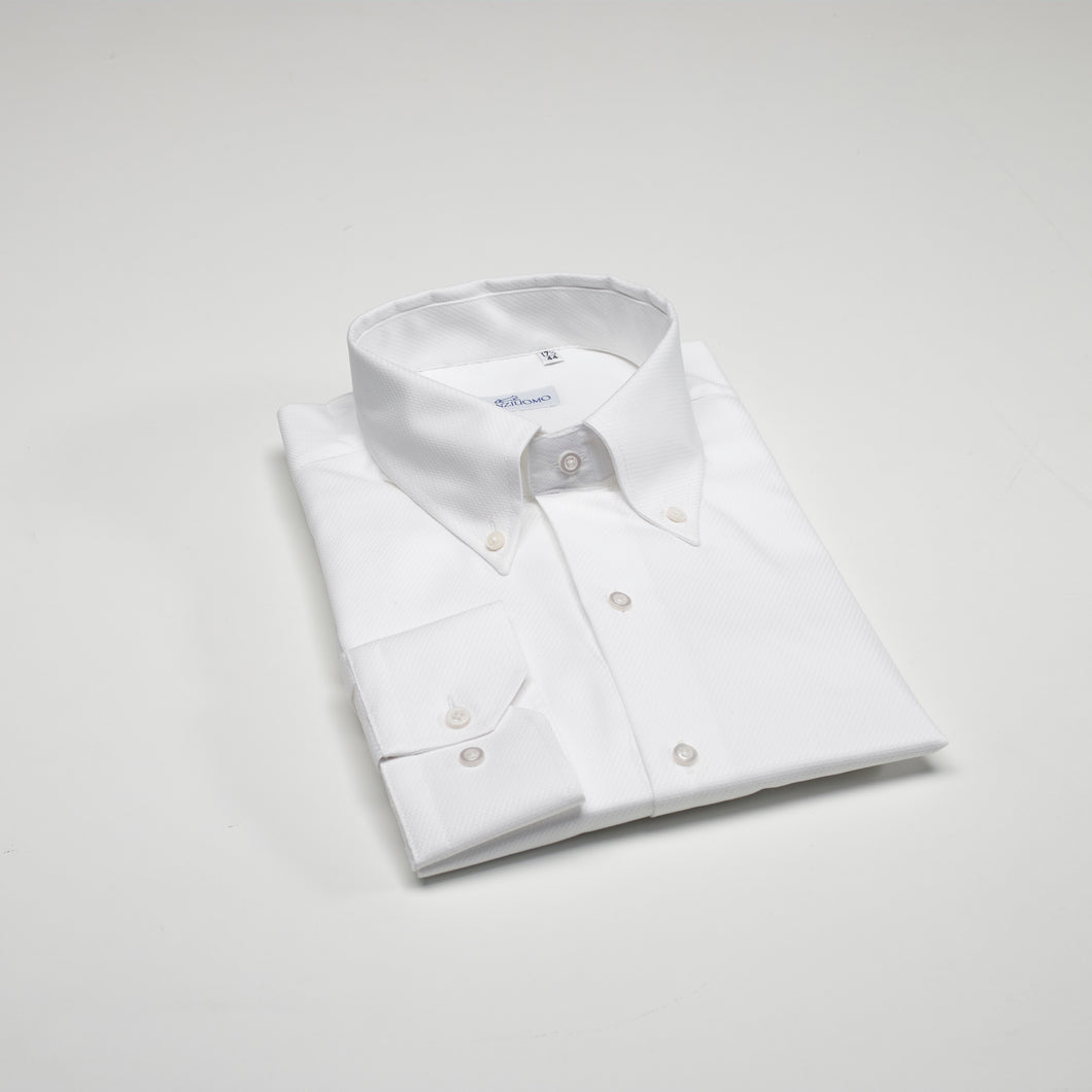 Camicia bianca slim collo bottondown senza taschino 4073