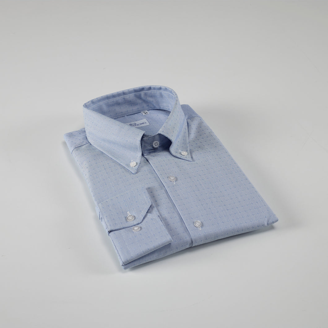 Camicia azzurra slim collo bottondown senza taschino 4075